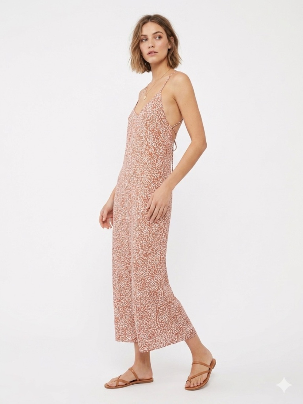 Old Navy Sleeveless V-Neck Maxi Slip Dress "Animal Print" SZ S